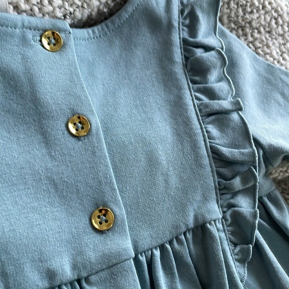 Appliqué lace collared dress. Dusty blue - 2T - Picture 4 of 4
